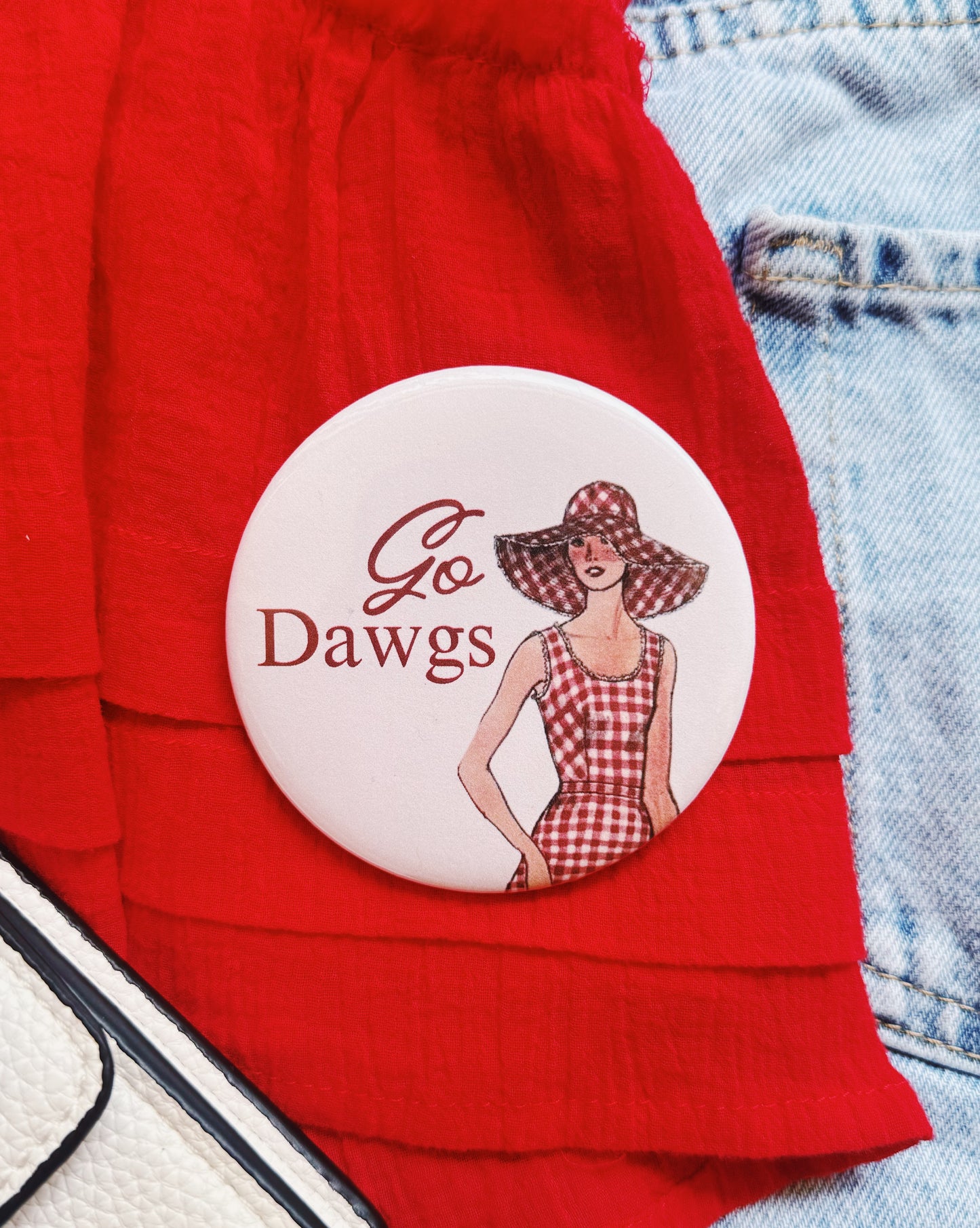Go Dawgs Lady Button