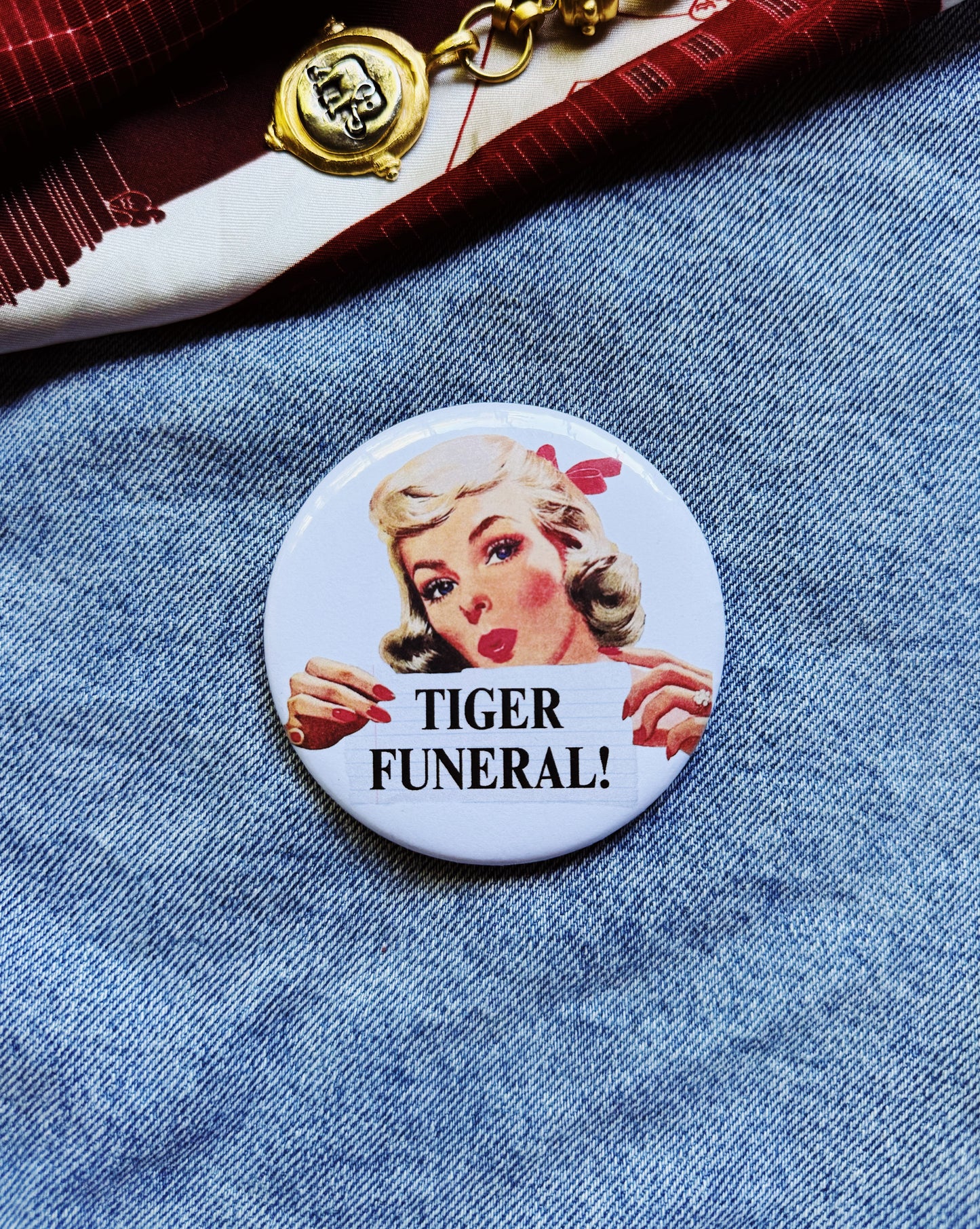 Tiger Funeral Button