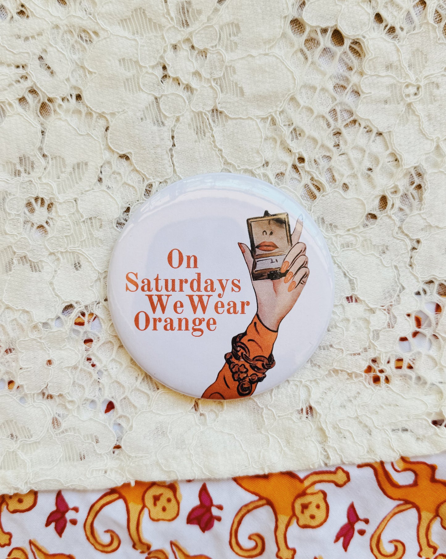 Saturdays Orange Button