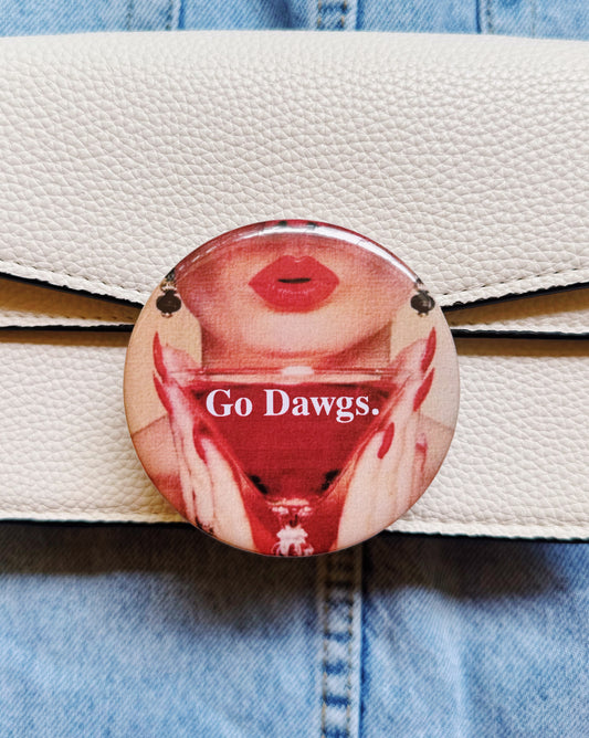 Go Dawgs Glass Button