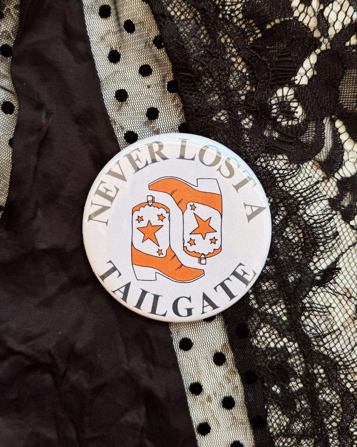 Orange Tailgate Button