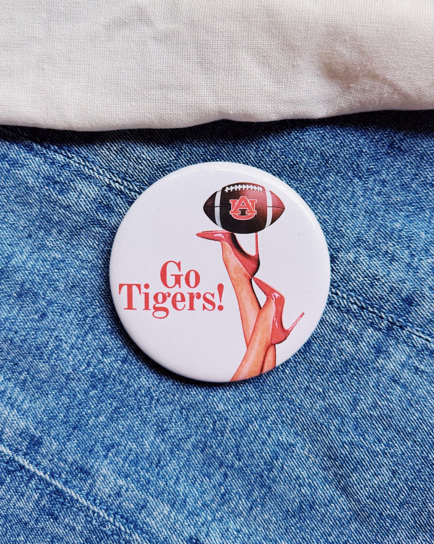 Auburn Heels Button