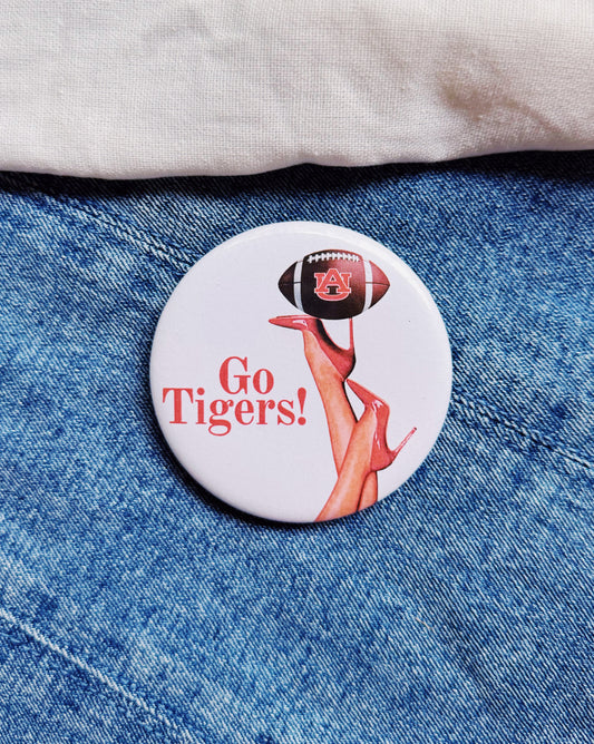 Auburn Heels Button