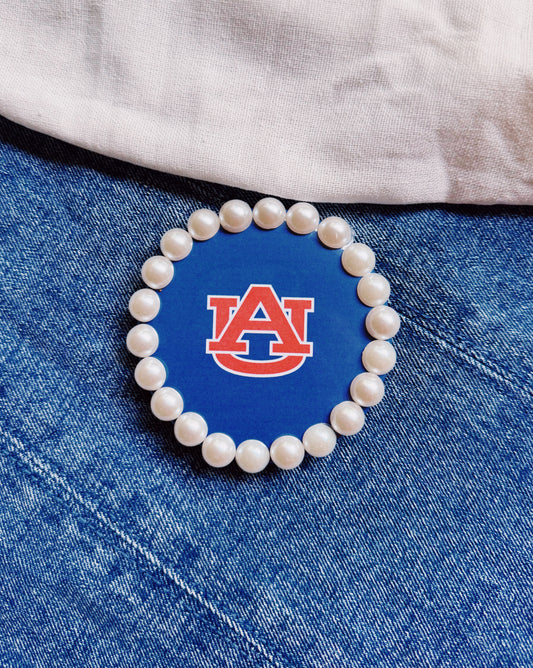 Auburn Logo Pearl Button